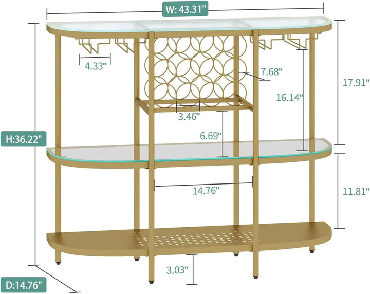 Carly Bar Shelf with Wine Rack