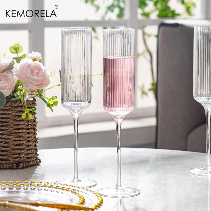 Payten Striped Champagne Flutes, Set of 4