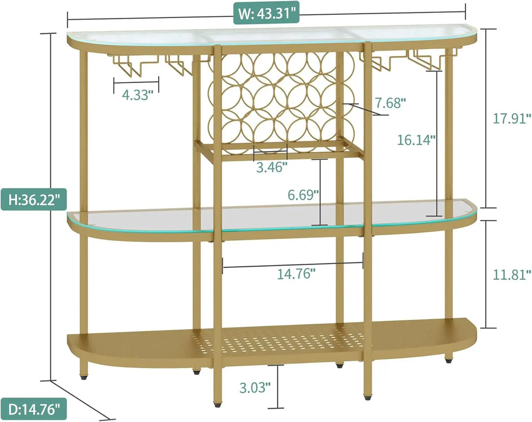 Carly Bar Shelf with Wine Rack