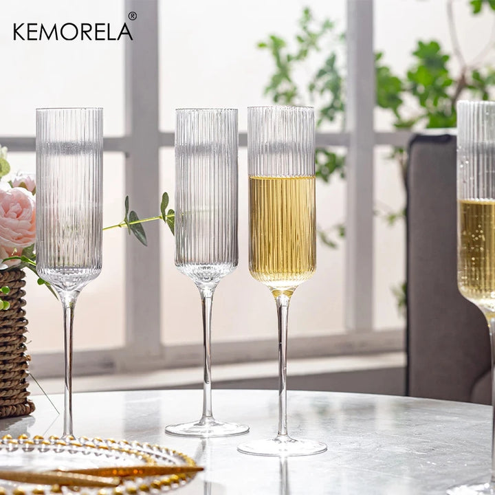 Payten Striped Champagne Flutes, Set of 4