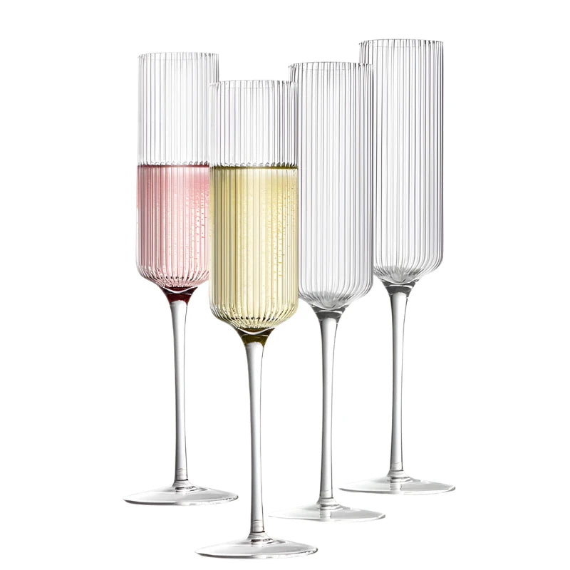 Payten Striped Champagne Flutes, Set of 4