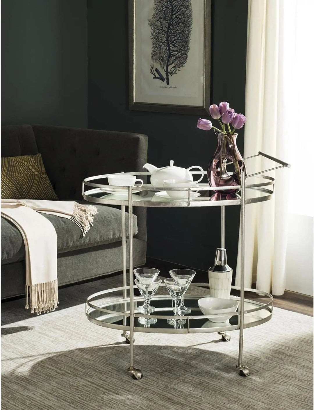 Dante Silver Bar Cart